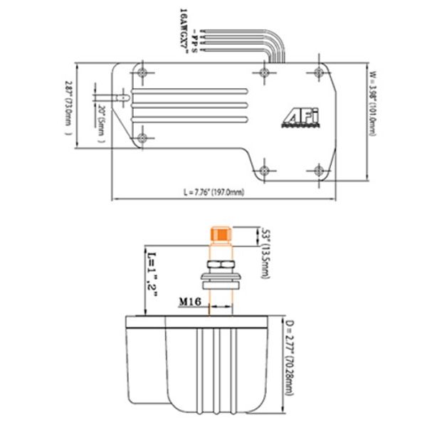 AFI Wiper Motor 1.5 Waterproof 2-1/2" Shaft 80 Degree 12V