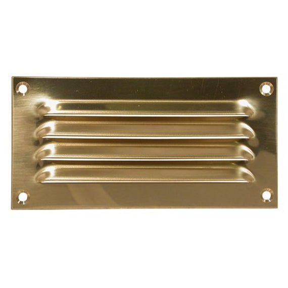 AG Hooded Louvre Vent Brass 6" x 3" Packaged