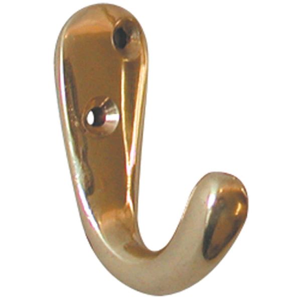 AG Hook Single Robe Brass Packaged