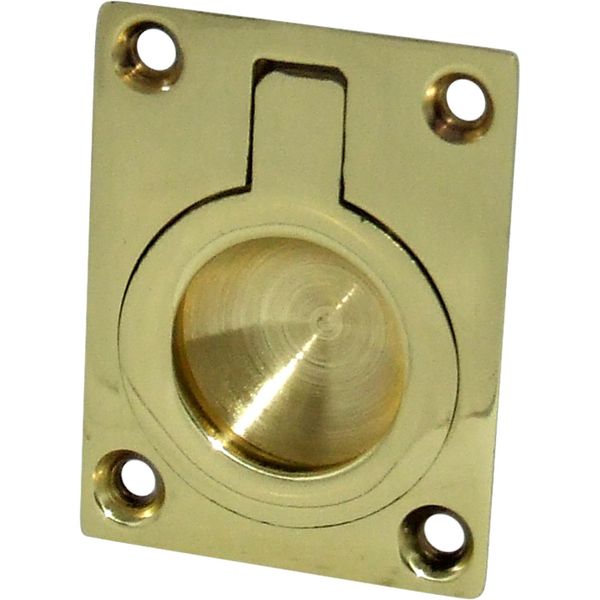 AG Polished Brass Flush Ring 2" x 1-1/2" Packaged