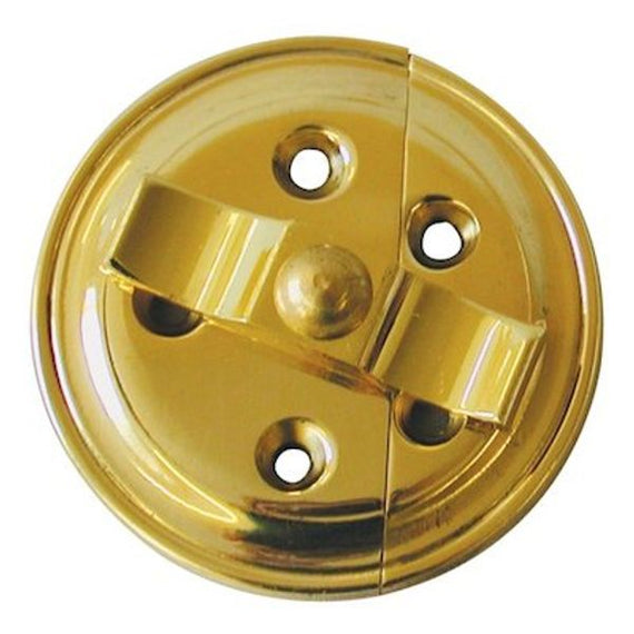 AG Button On Plate 2" Diameter Polished Brass Packaged