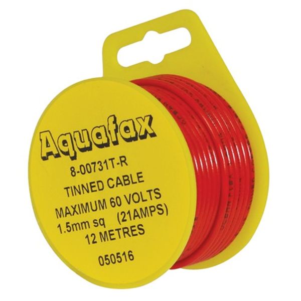 Oceanflex 1 Core Tinned Cable 21/0.30 1.5mm2 12m Red (Each)