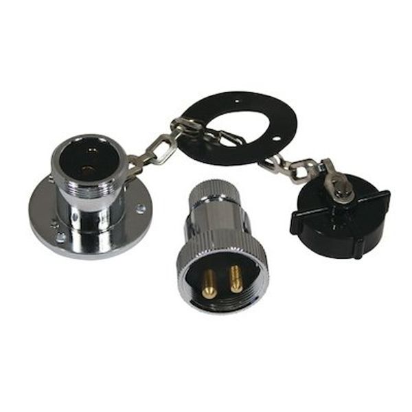 Trem Chrome 2 Pin Plug & Socket Max 3 Amp 38mm Packaged